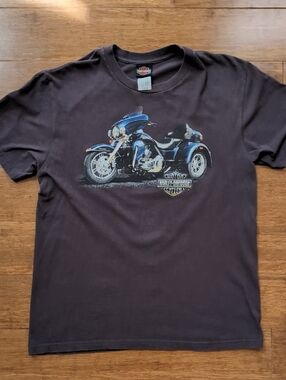 Harley-Davidson Blue and Gray Short Sleeve Tee